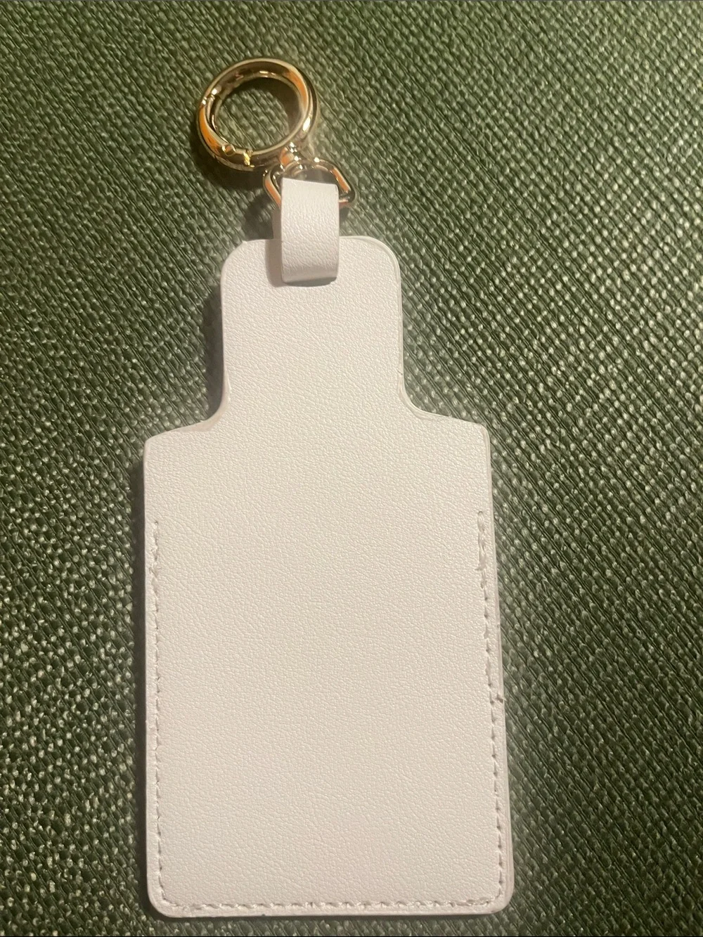 Cymbiotika White Leather Card Holder Keychain